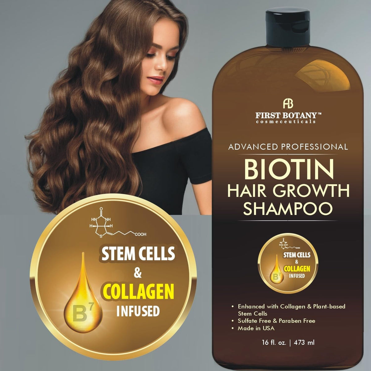 Hair Regrowth Shampoo with DHT Blockers Collagen Anti Loss Treatment