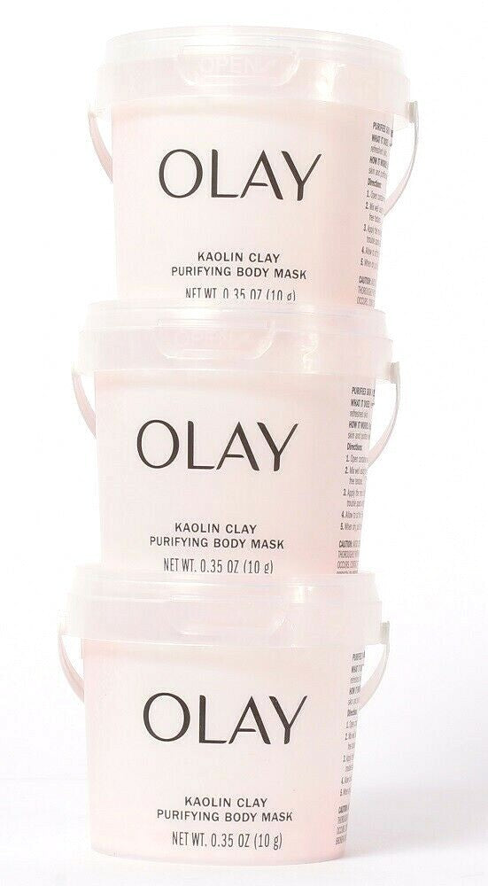 3 Ct Olay 0.35 Oz Kaolin Clay Purifying Body Treatment Extracts Dry