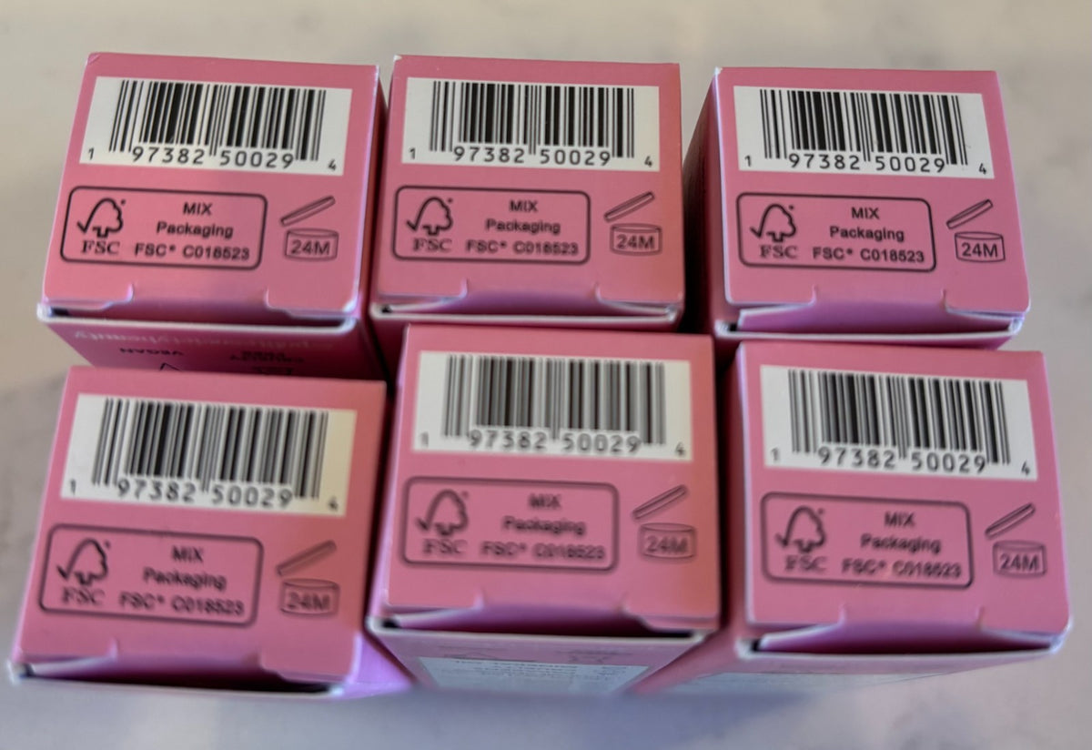 Glossy Lip Balm Set - Pink Grapefruit Hydrating & Nourishing, 6 Pack