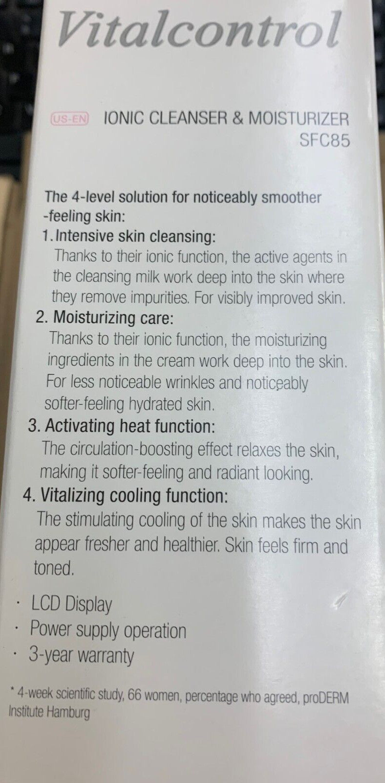 Vital Control Ionic Facial Cleanser & Moisturizer 4-in-1 with 2 Cosmetic Bottles