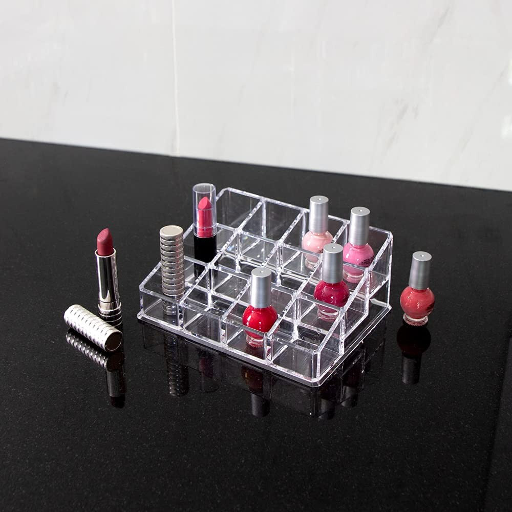Acrylic Nail Polish Organizer 12 Compartments Makeup & Craft Storage