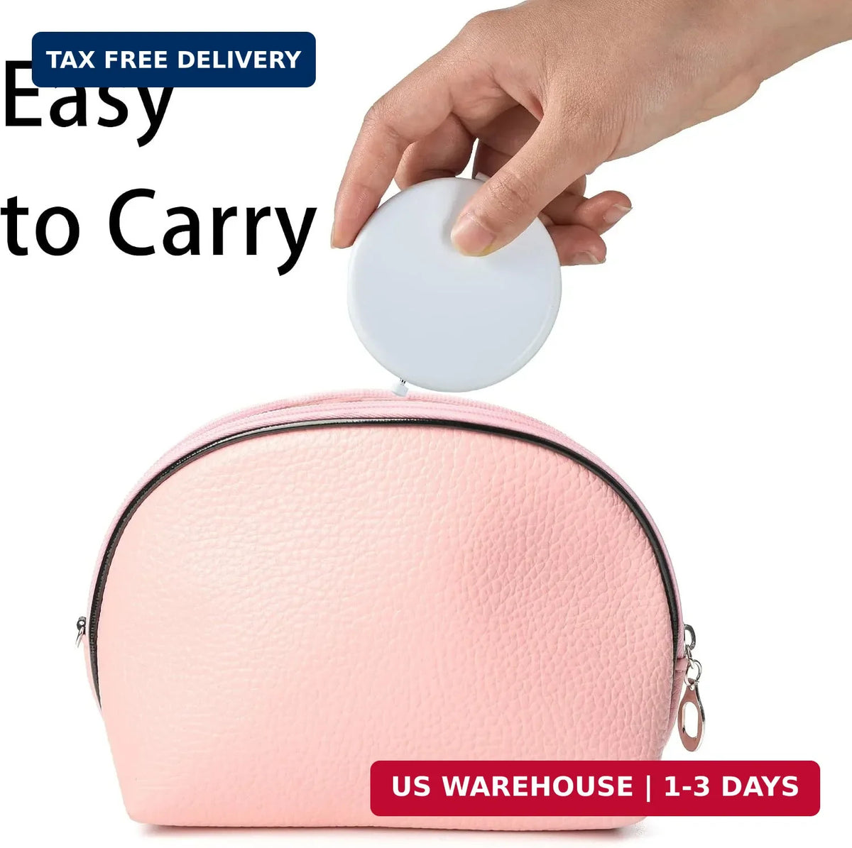 Portable Double-Sided Compact Mirror for Purse, 1X/2X Magnification, Metal Shell