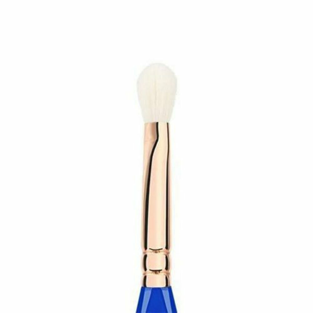 Blending Makeup Brush - Vegan Synthetic Bristle, Rose Gold Ferrule, Blue Handle