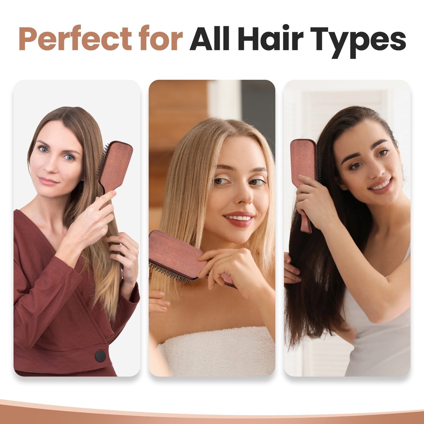 Wooden Paddle Hair Brush for Women and Men - Aveda Style