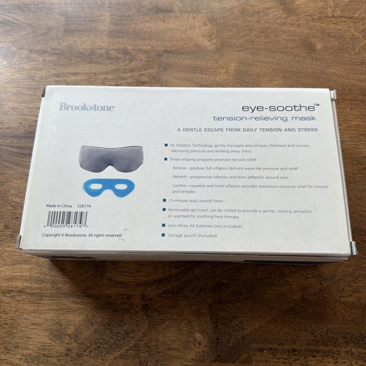 Brookstone Eye Soothe Tension Relief Eye Mask - Stress & Migraine Relief