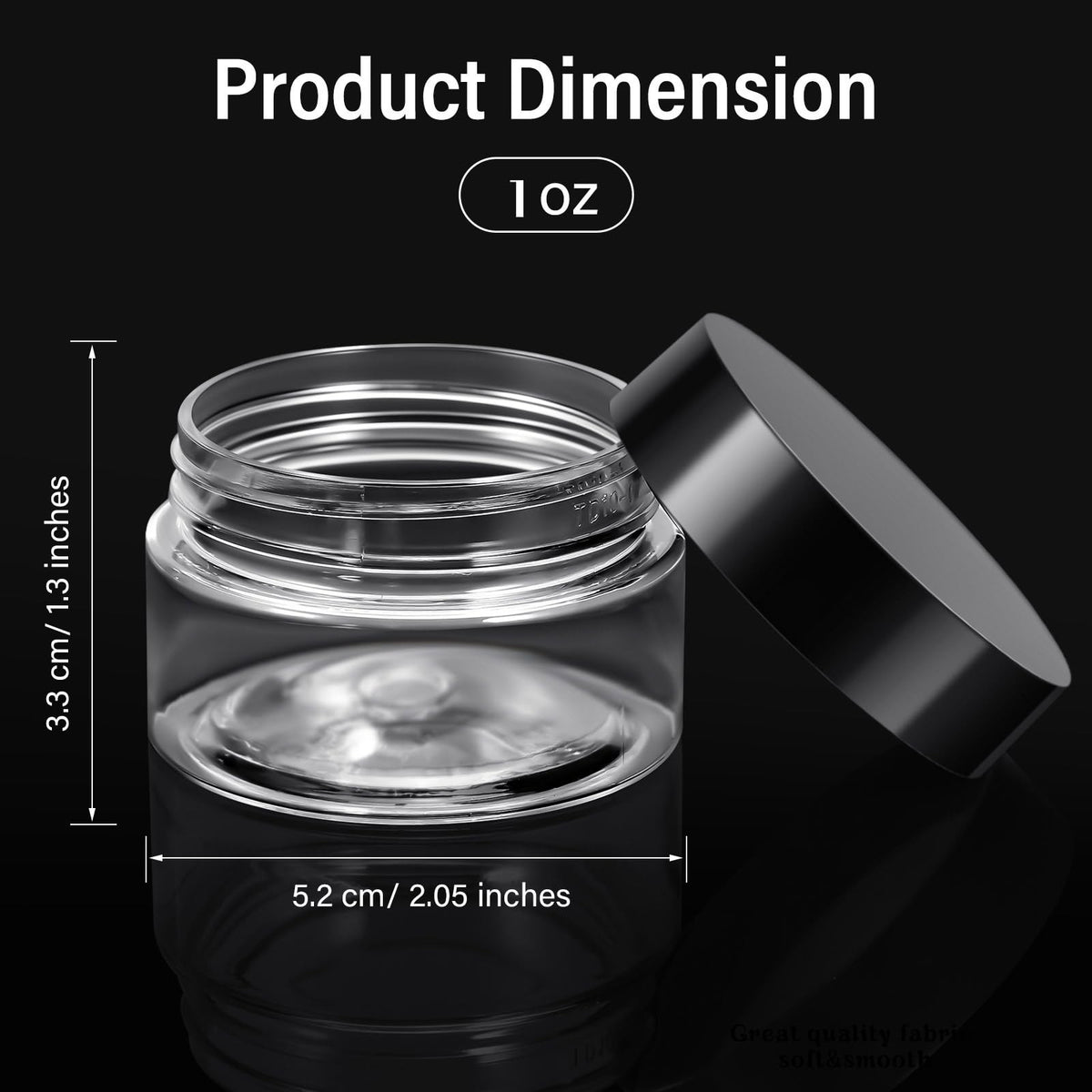 1oz Refillable Clear Plastic Cosmetic Jars with Leakproof Lids – Set of 6