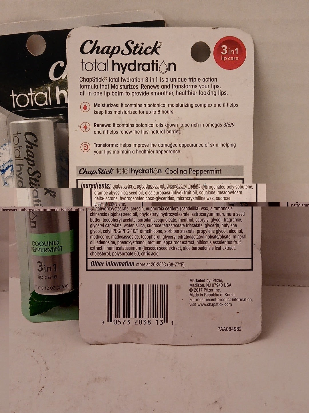 Lip Balm Set - Cooling Peppermint Hydration 3-in-1 Lip Care, 0.12 oz Each