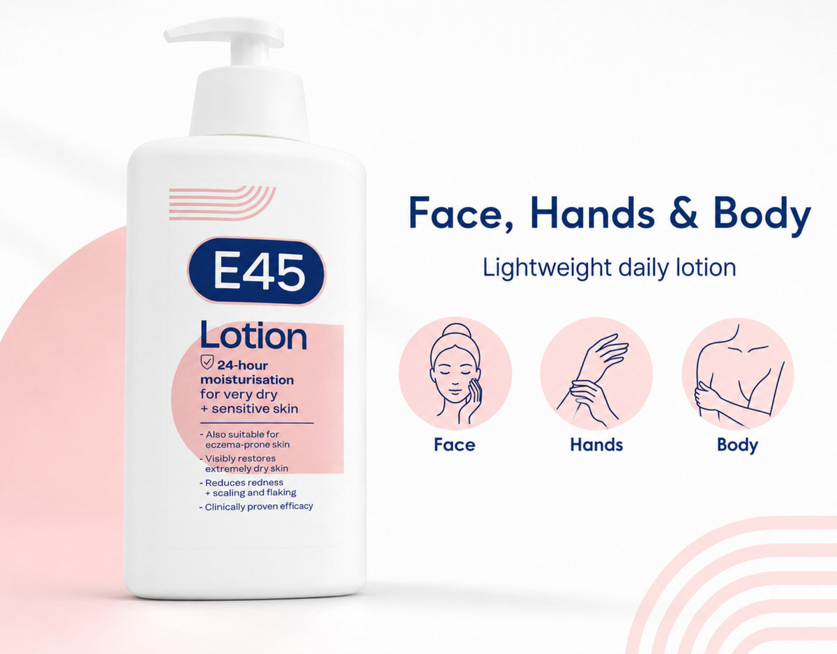 E45 Lotion 500ml Intensive Moisturizer Dry Skin - 5 Pack