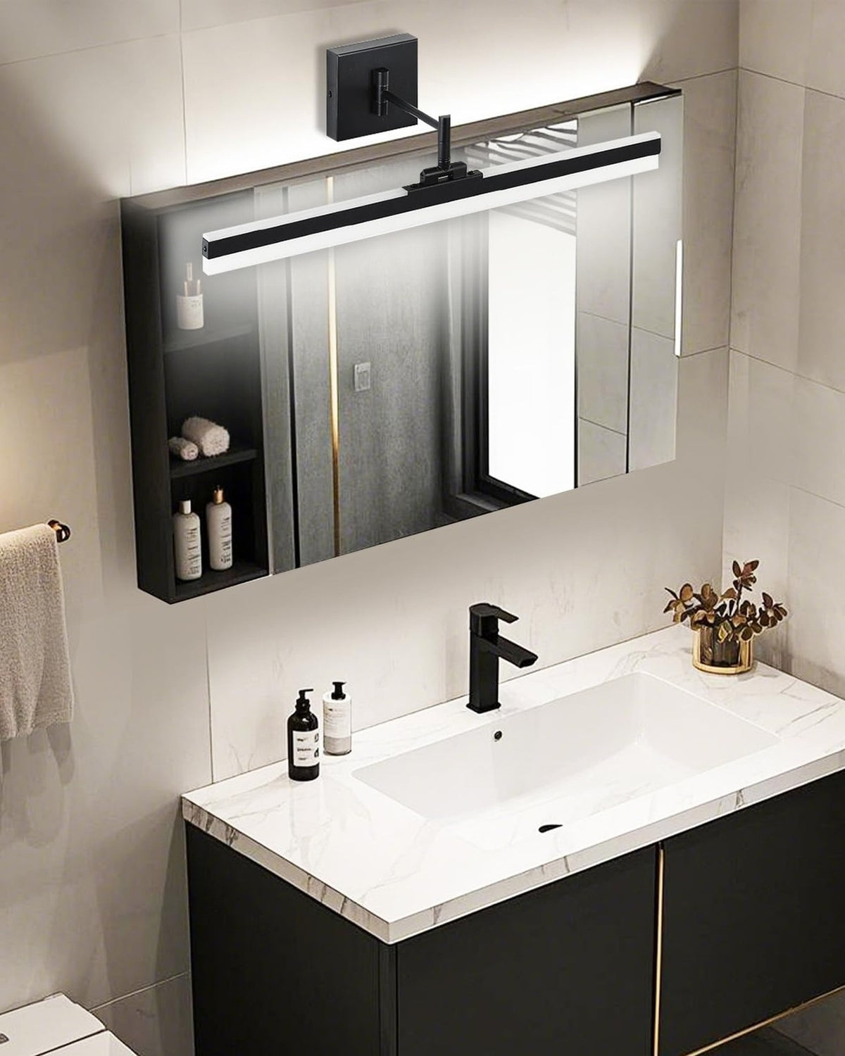 LED Vanity Light 23.6 Inch Adjustable Wall Sconce for Bathroom & Mirror