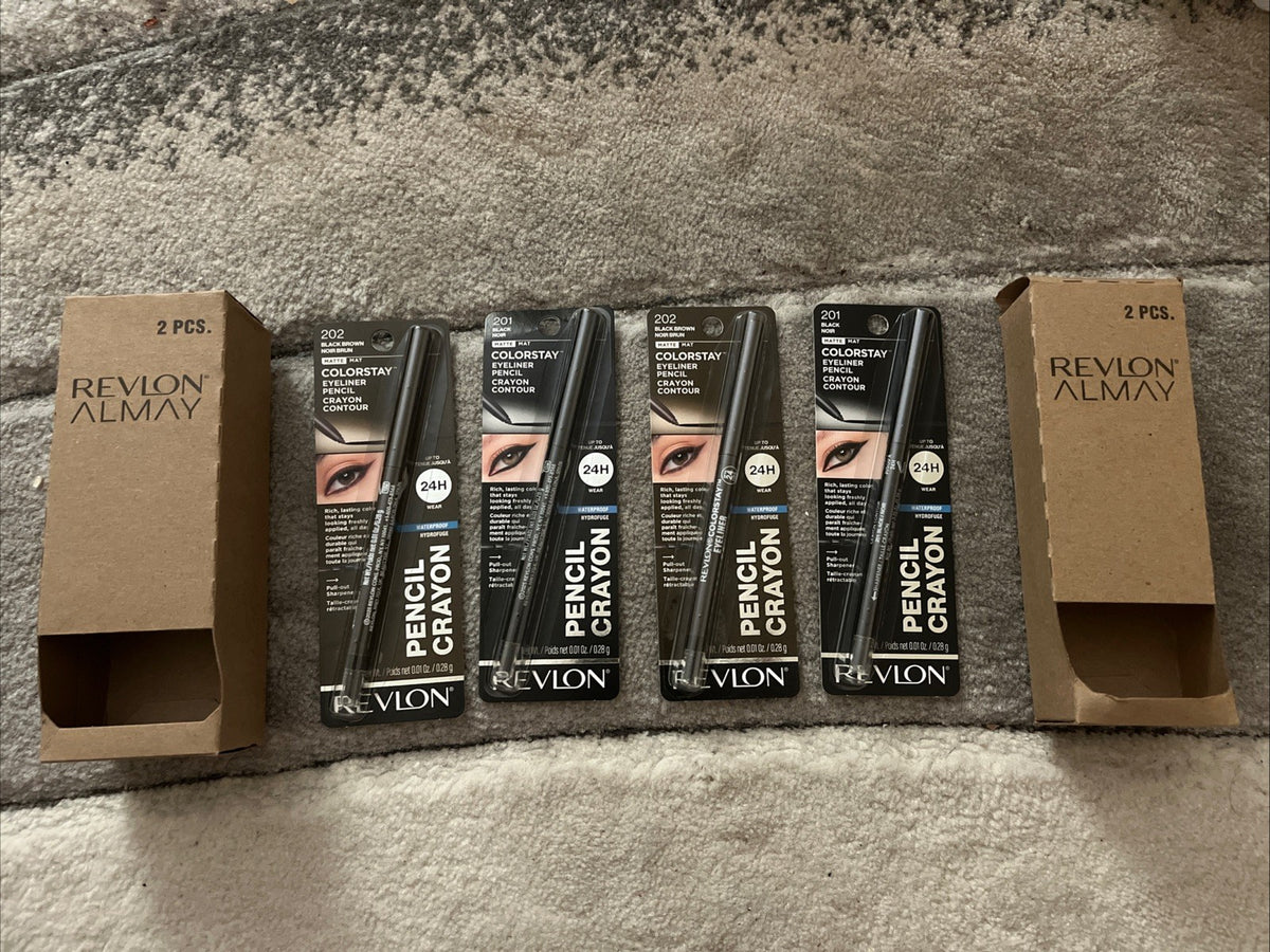 Lot of 4 Revlon ColorStay Eyeliner Pencils - Black & Brown Contour Makeup