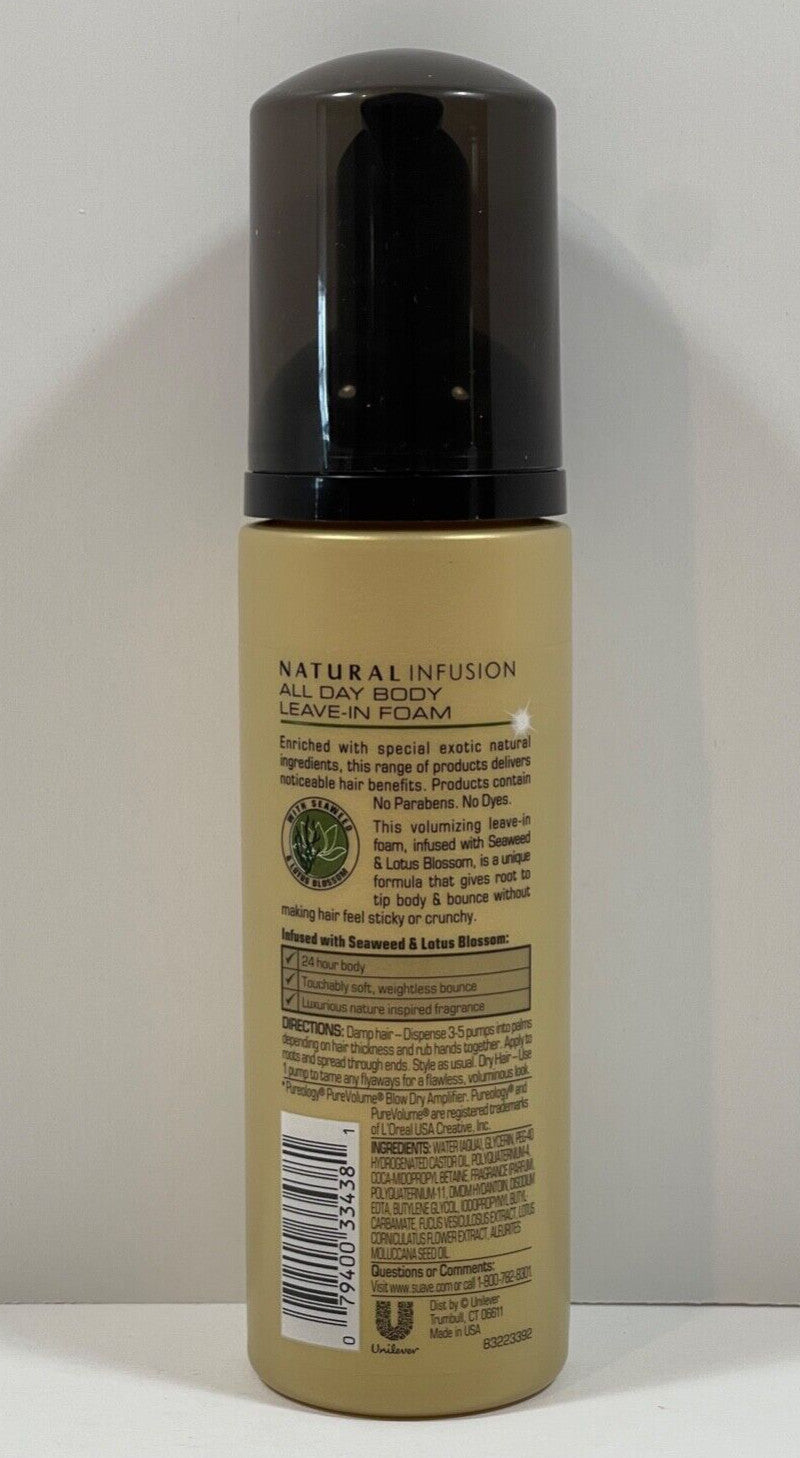 Suave Natural Infusion All Day Body Leave-In Foam - 5 oz