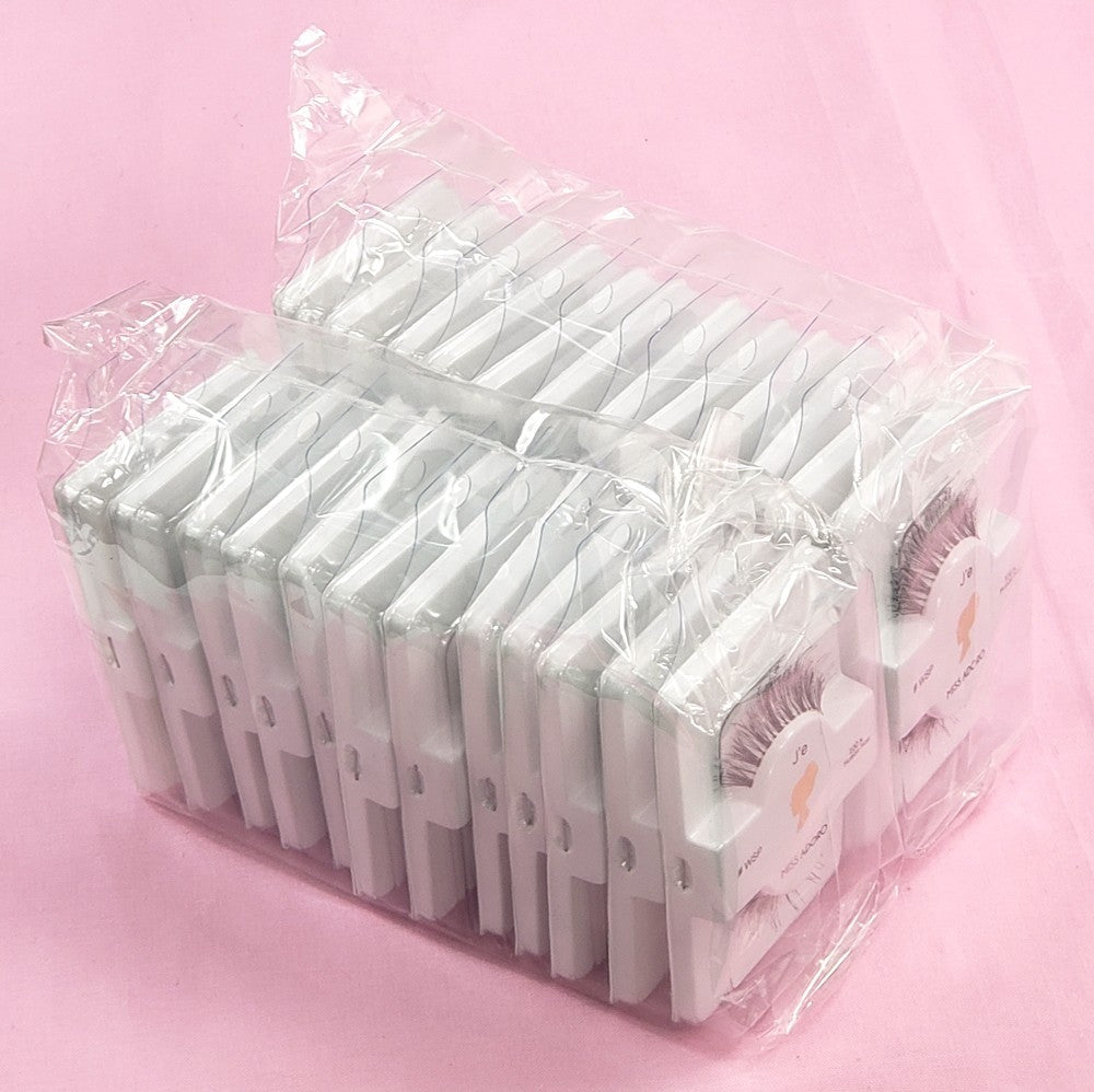 Wispy Human Hair False Eyelashes 12 or 24 Pack - Lightweight & Natural Look