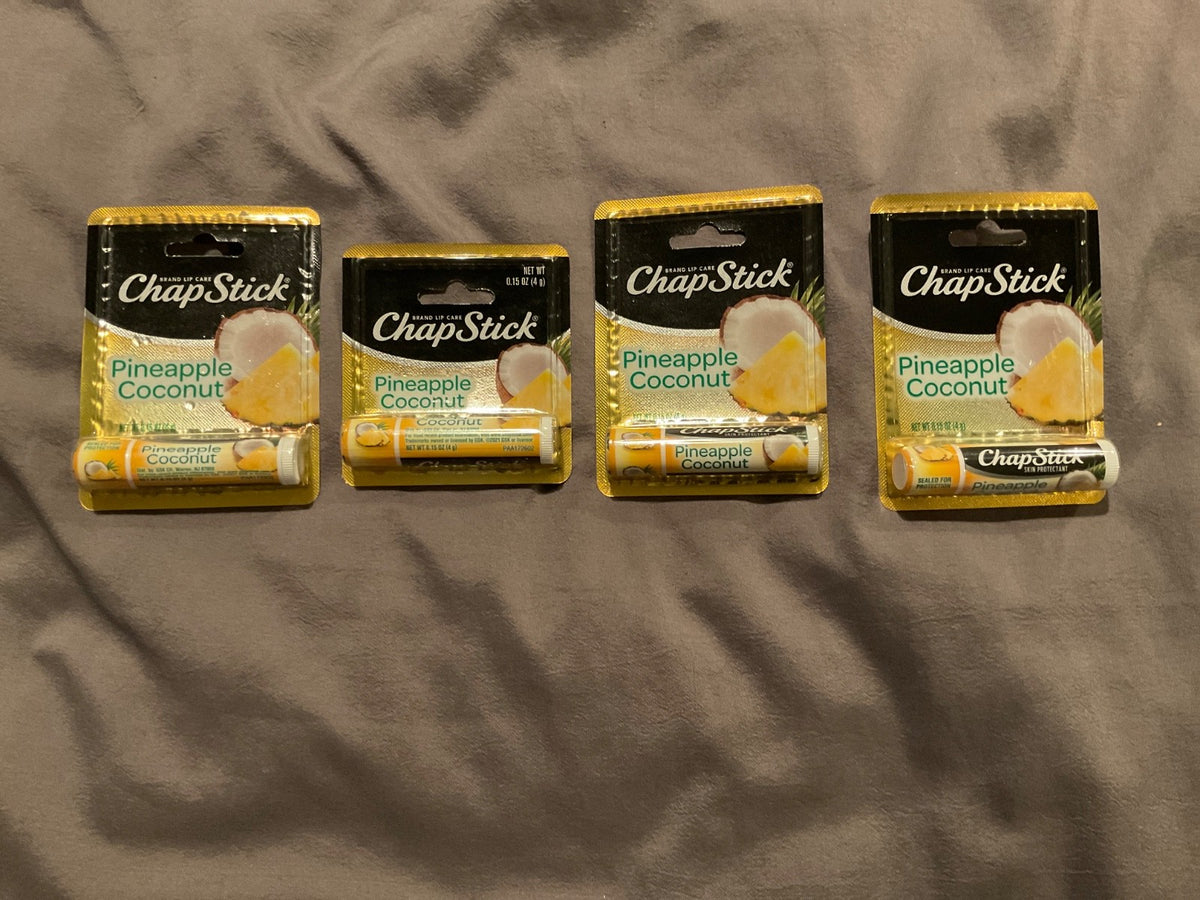 4 Pack Chapstick Pineapple Coconut Lip Balm - Sealed 0.15 Oz
