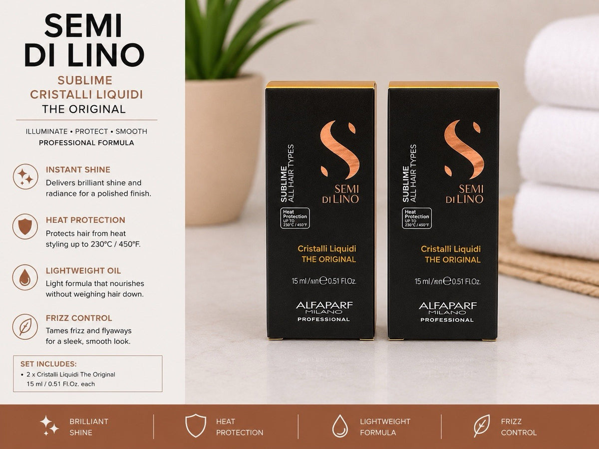 Alfaparf Semi Di Lino Cristalli Liquidi Hair Oil Set - 15ml x2