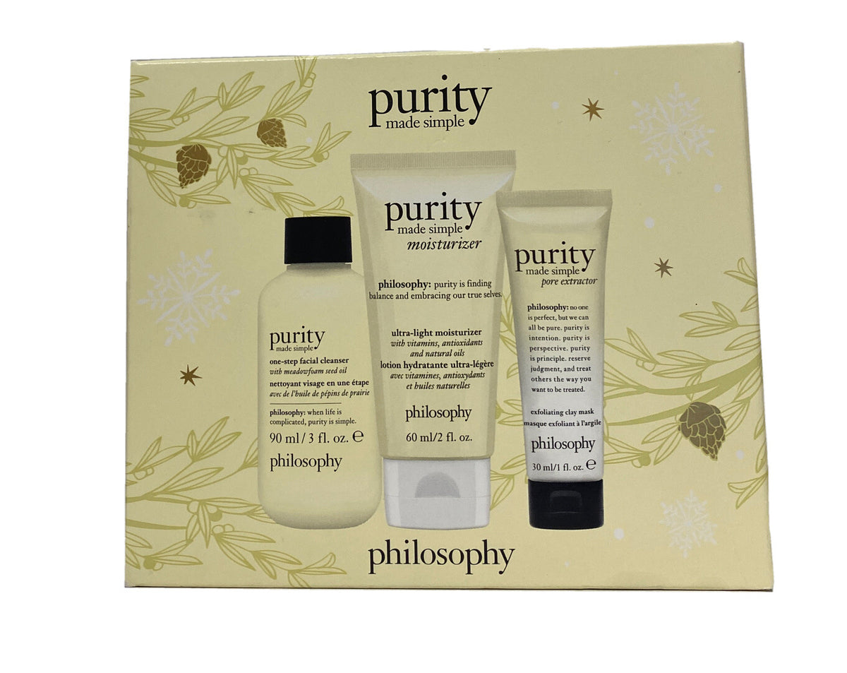 Travel Skincare Set with Cleanser, Clay Mask & Moisturizer - 3 Piece
