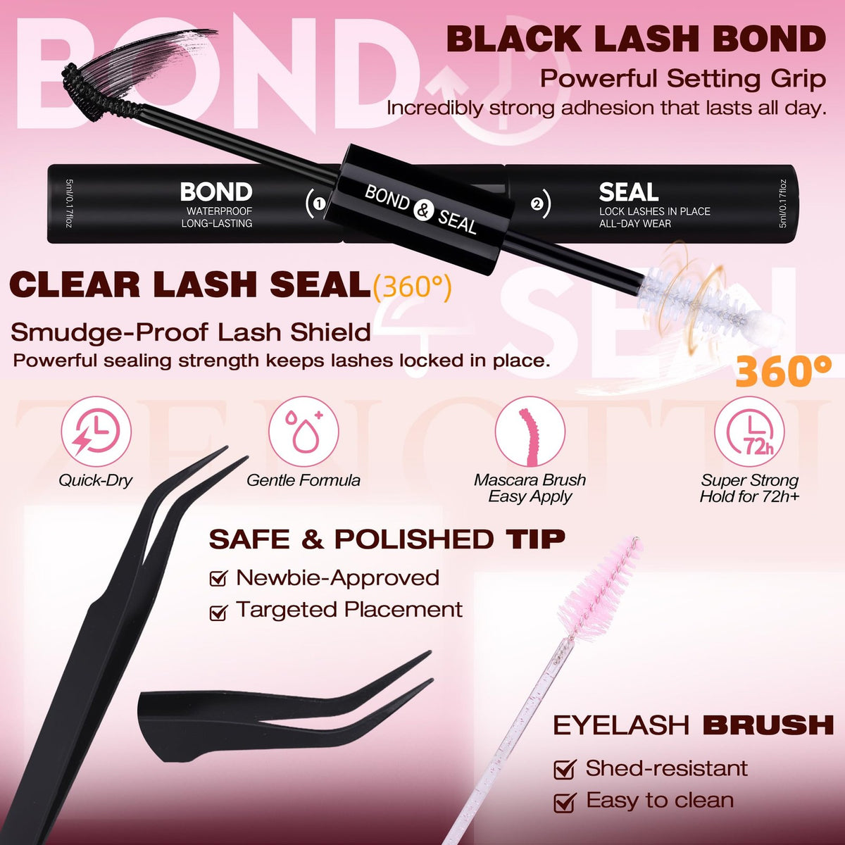 Wispy Lash Clusters Kit - 590pcs Deluxe False Eyelashes Extensions Set
