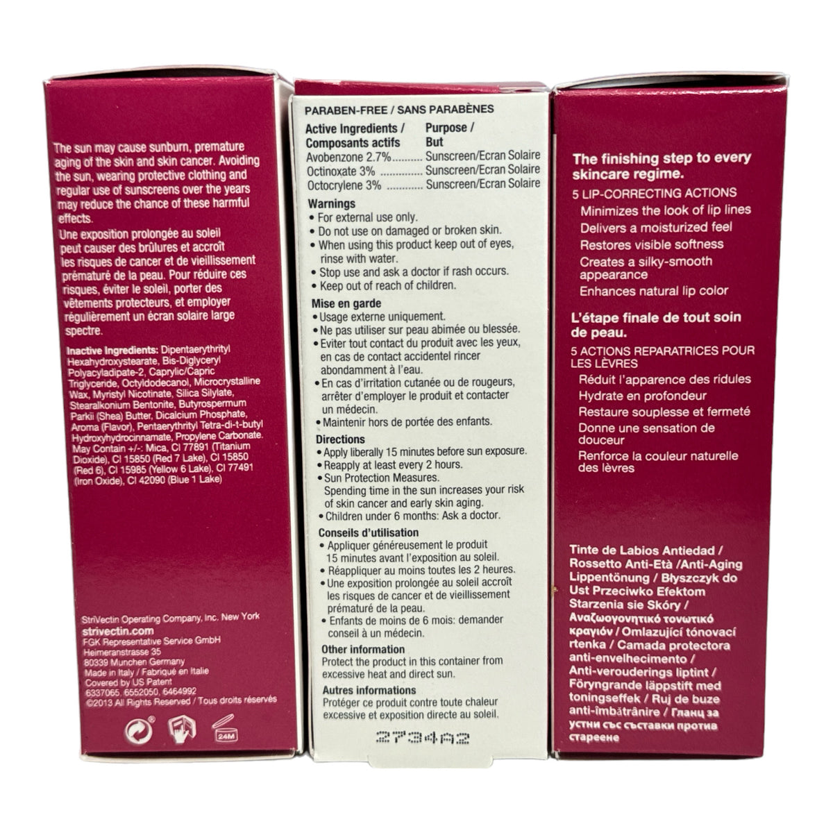 Anti-Aging Lip Tint SPF 20 - Corrector & Moisturizer, Set of 3