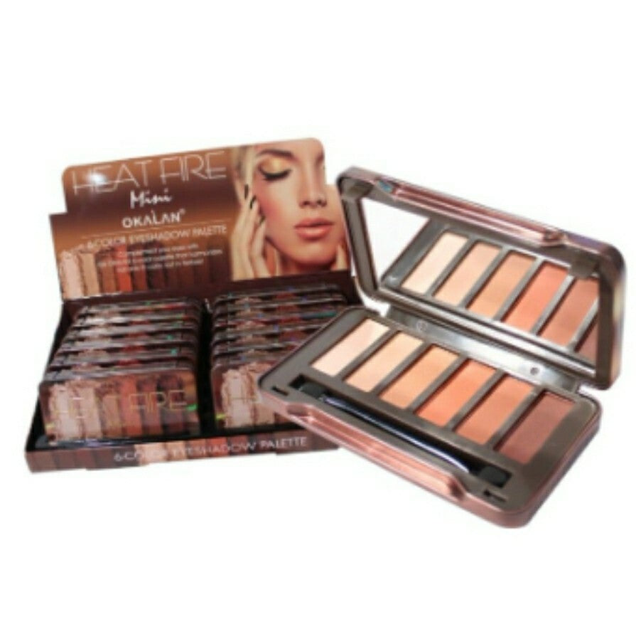 Heat Fire Eyeshadow Palette Mini – 6 Tone Colors, Soft Texture, Compact
