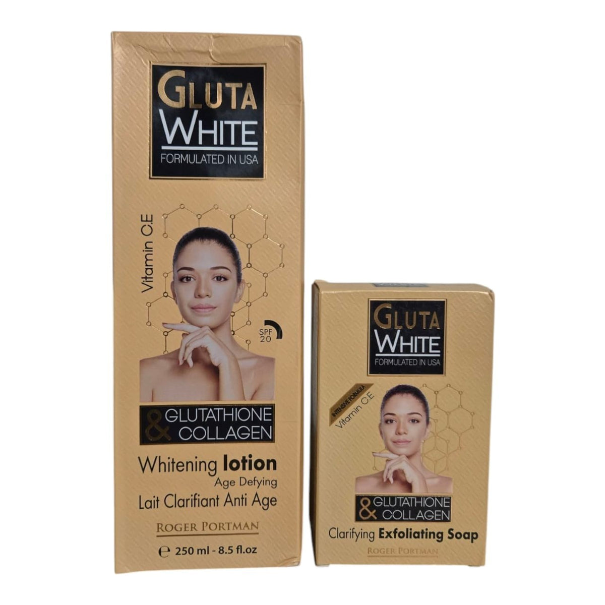 Gluta White Age Defying Lotion with Glutathione & Collagen 250ml + Soap & Serum
