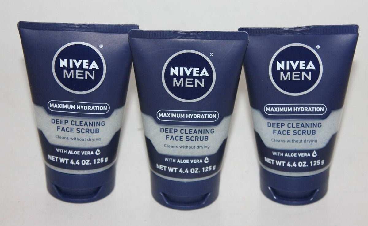3-Pack Men’s Deep Cleaning Face Scrubs with Aloe - Max Hydration 4.4 oz