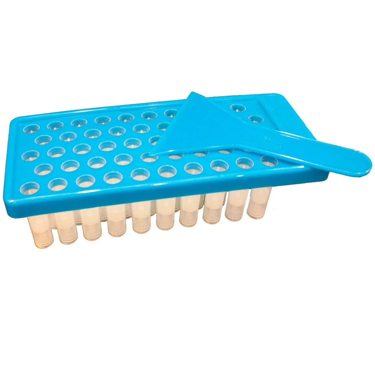 Balm Lipstick Container Kit with Filling Tray & Spatula - BPA Free, 50 Clear Cases