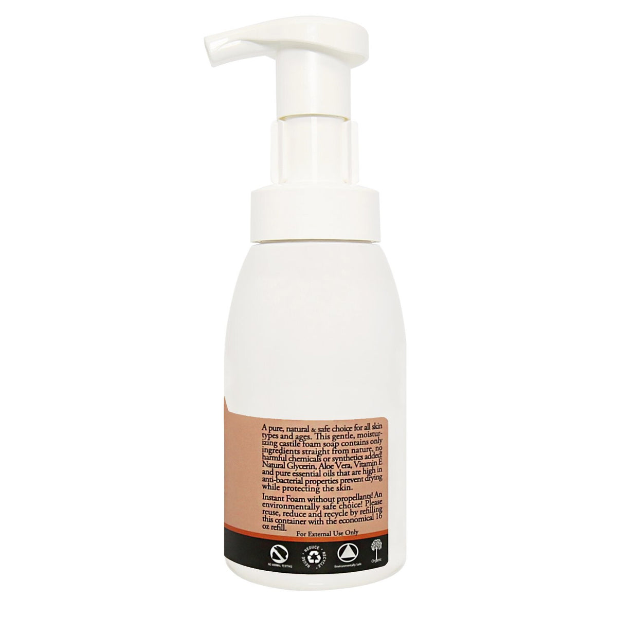 Patchouli Hand & Body Foam Soap - Organic Moisturizing Liquid Wash 8.5oz