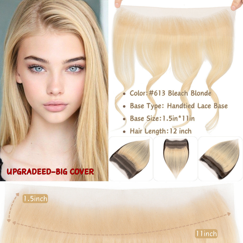 Women Hairline Receding Hair Topper Cover-Up with Lace/PU Base - Human Hair