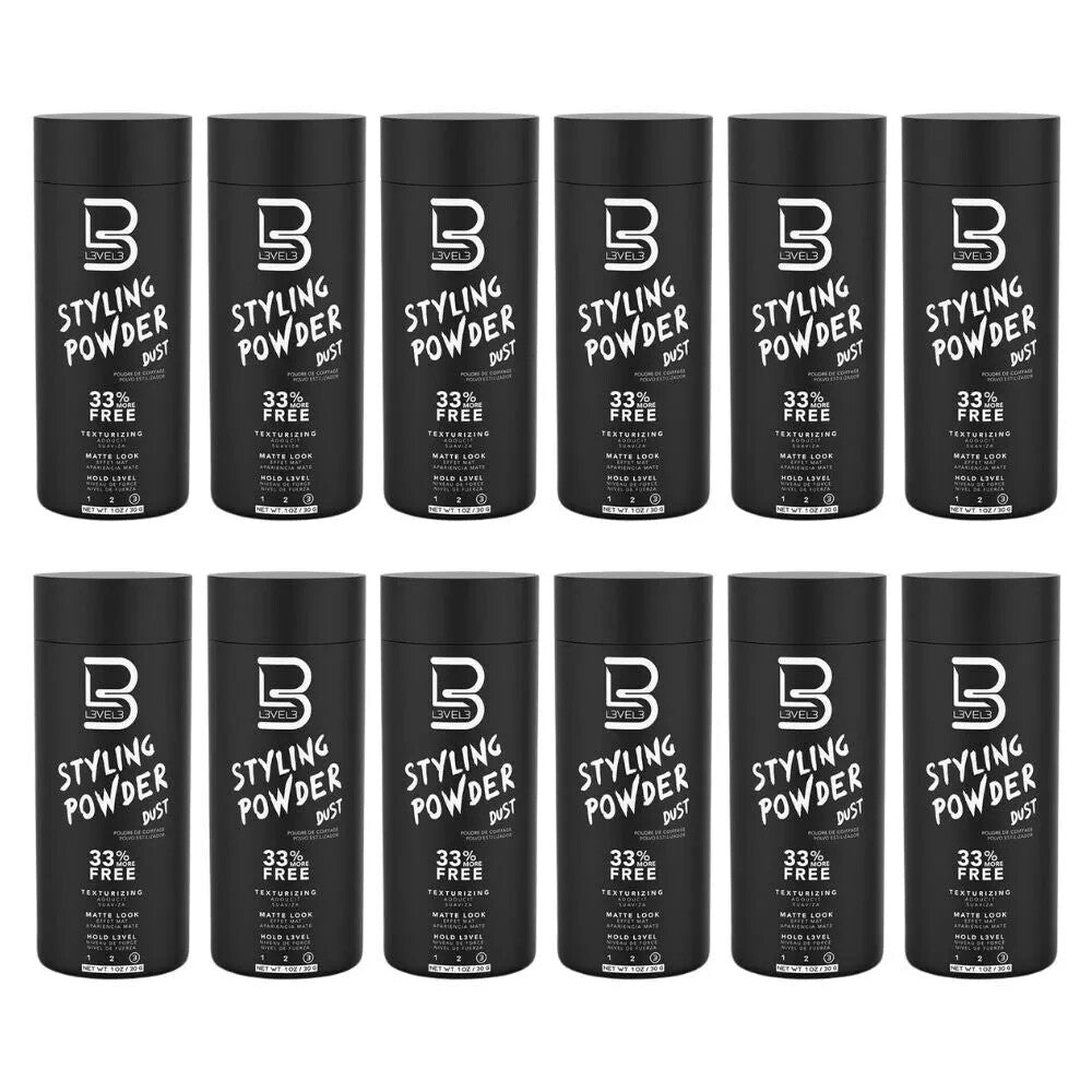 Men's Texturizing Hair Powder with Matte Finish - Medium Hold, 12 Pack
