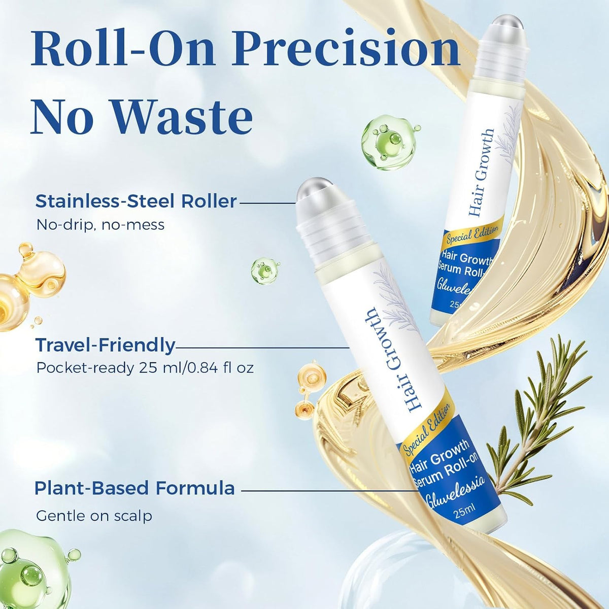 Rosemary Saw Palmetto Hair Growth Serum 0.84 Fl Oz Thicker Fuller