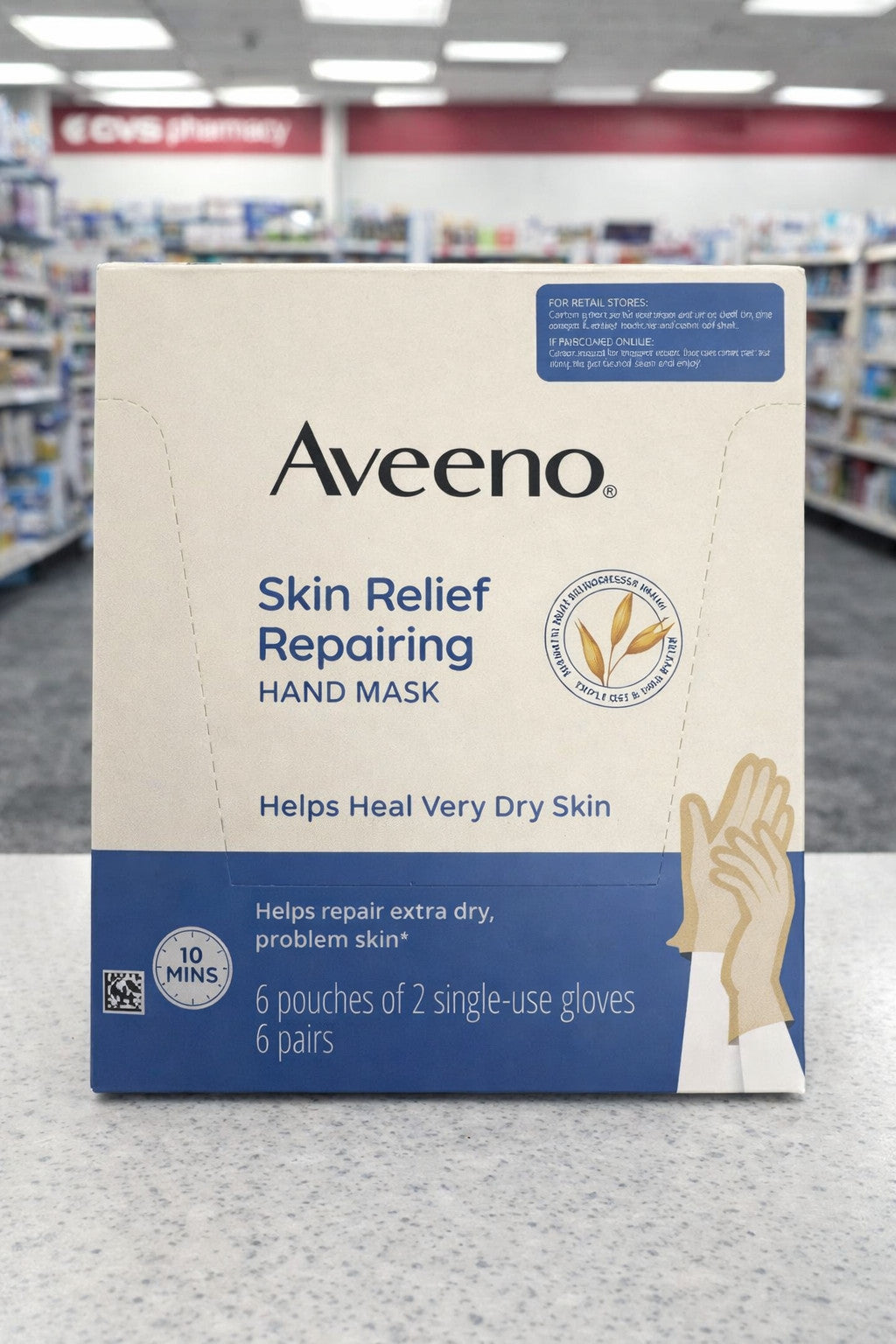 Aveeno Skin Relief Repairing Hand Mask - 6 Pairs