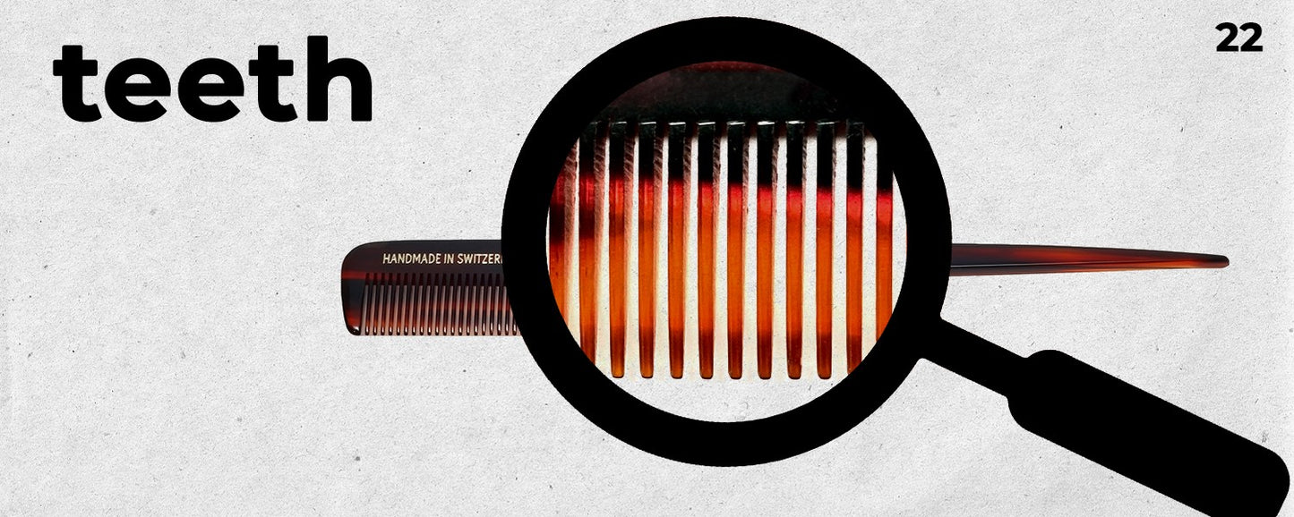 Handmade Swiss Cellulose Acetate Comb - Style #22, Havana Tortoise, 8x1 Inches