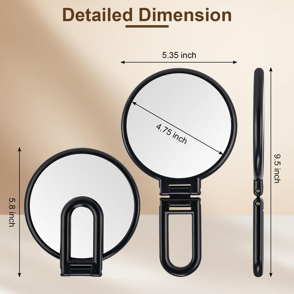 Magnifying Mirror 10X Double-Sided Handheld Travel Makeup Mirror