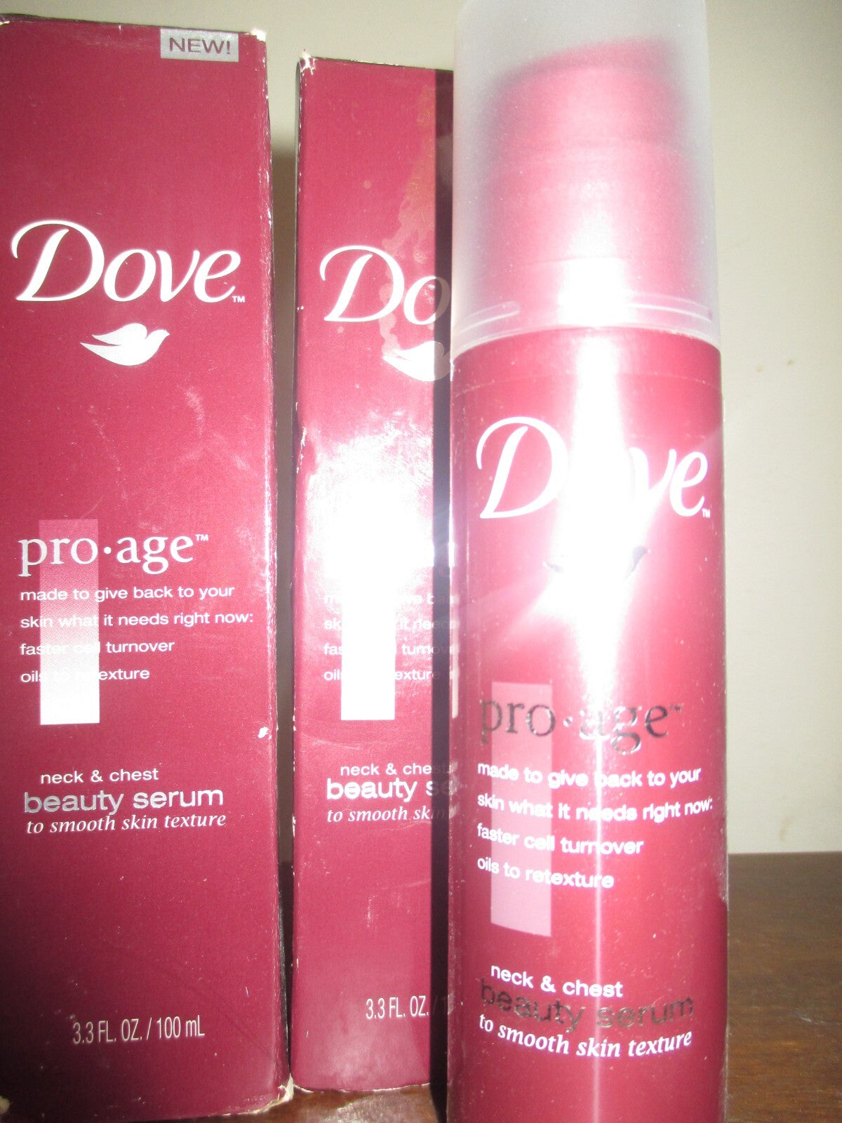 Dove Pro-Age Neck & Chest Serum Set - Discontinued 3 Pack 3.3 oz