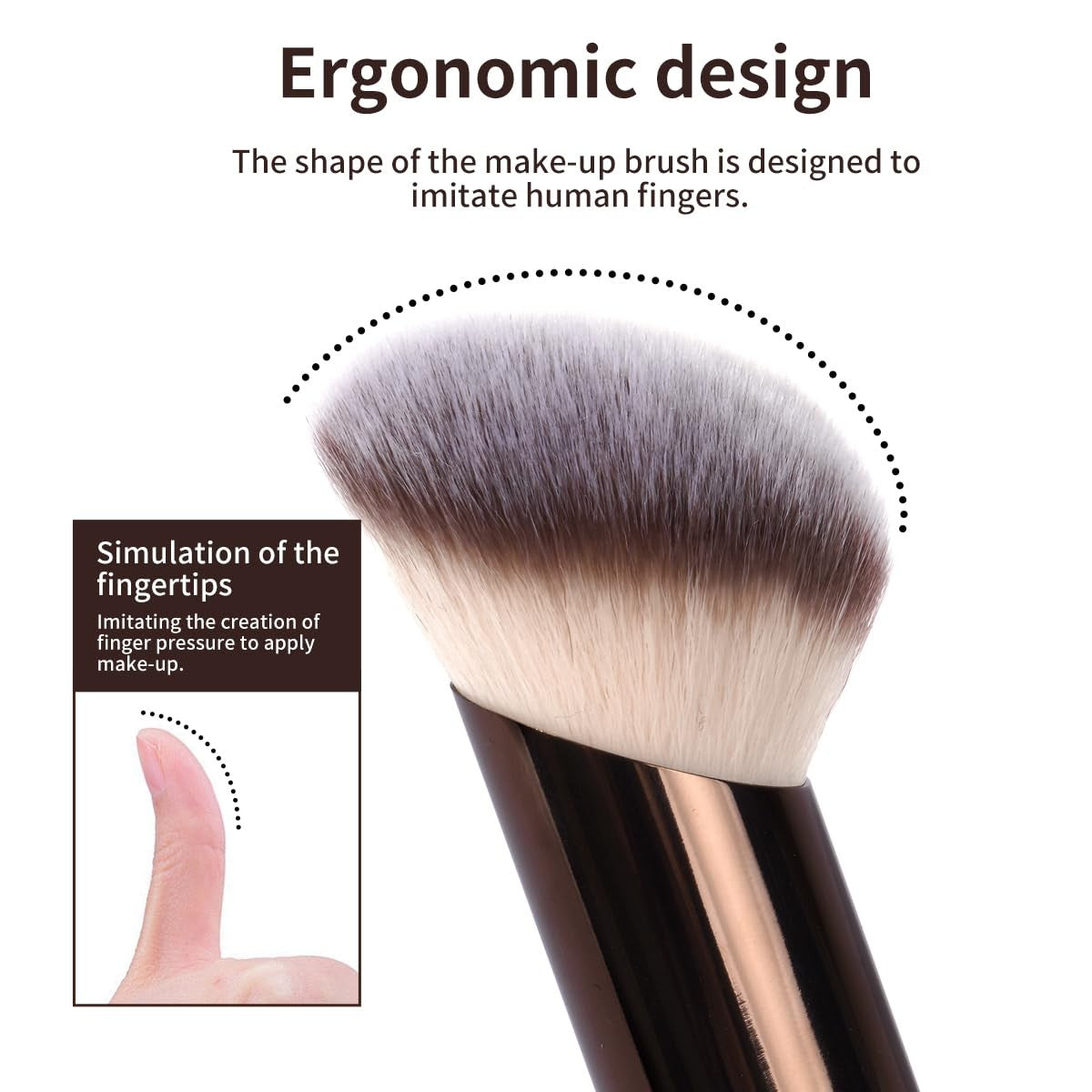 Foundation Makeup Brush Set - Double-Ended Kabuki & Face Brushes, 5 Pieces