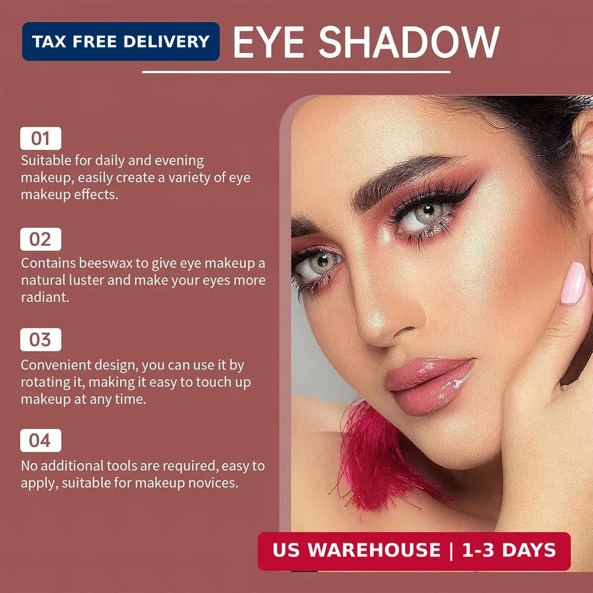 6 Color Eyeshadow Stick Set - Waterproof Gradient Glitter Makeup Pens