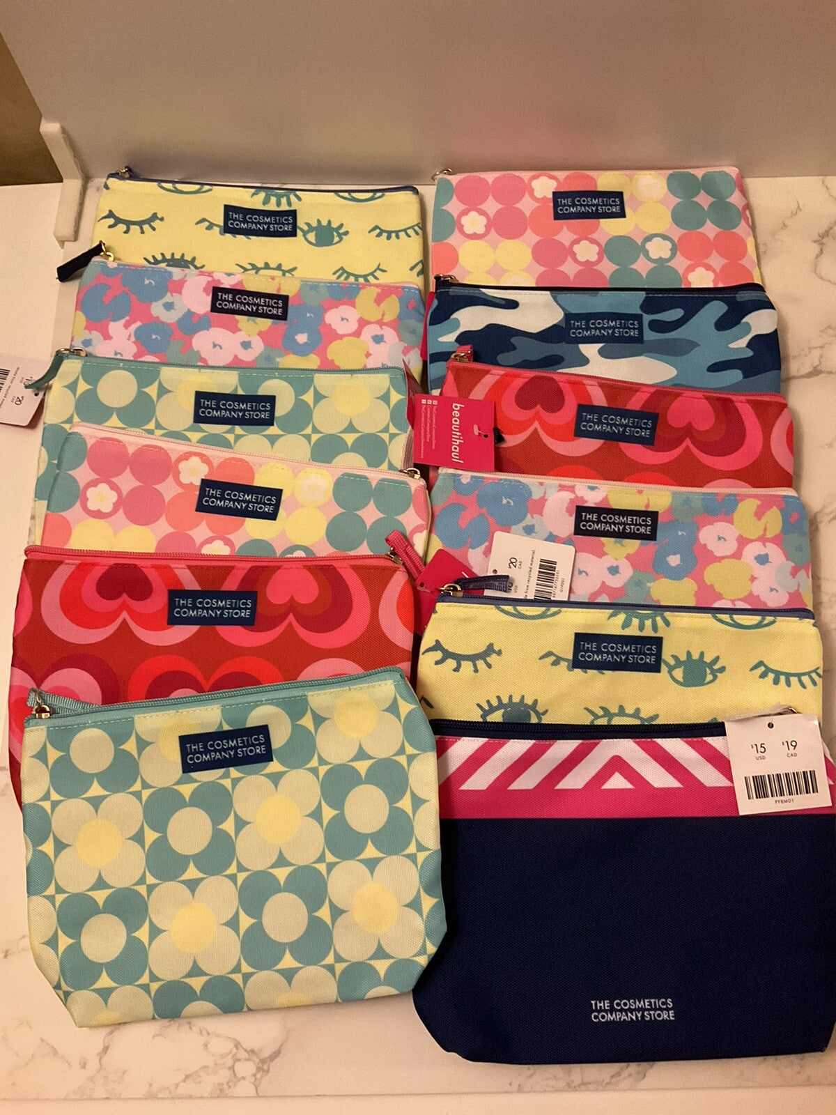Set of 5 Randomized Makeup Bags - Cosmetic & Toiletry Organizer