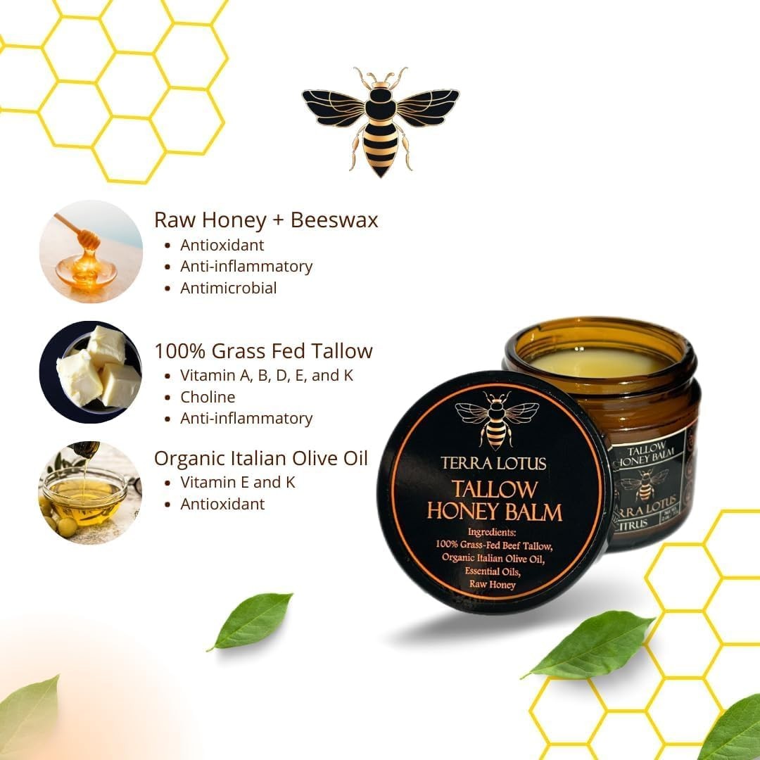 Tallow & Honey Face Balm - Organic Grass-Fed Beef