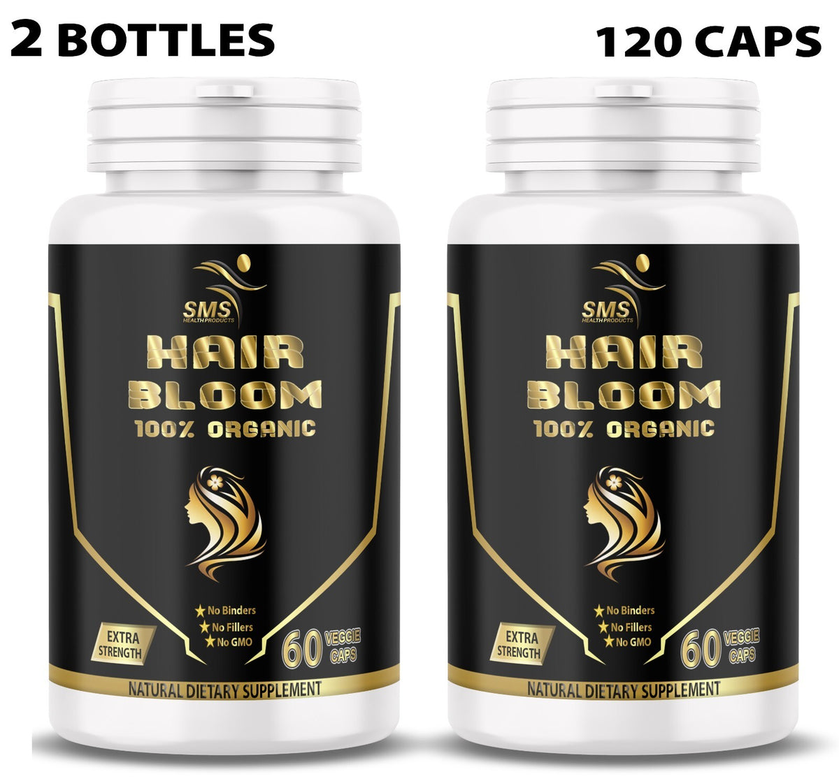 Hair Growth Herbal Supplement - 120 Capsules (2 Bottles)