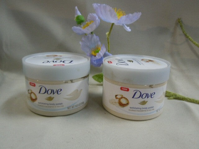 2 Count Dove 10.5 Oz Crushed Macadamia & Rice Milk Exfoliating Body