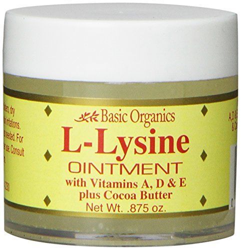 L-Lysine Ointment for Cold Sores with Vitamins A D E - 0.87 oz | Basic Organics