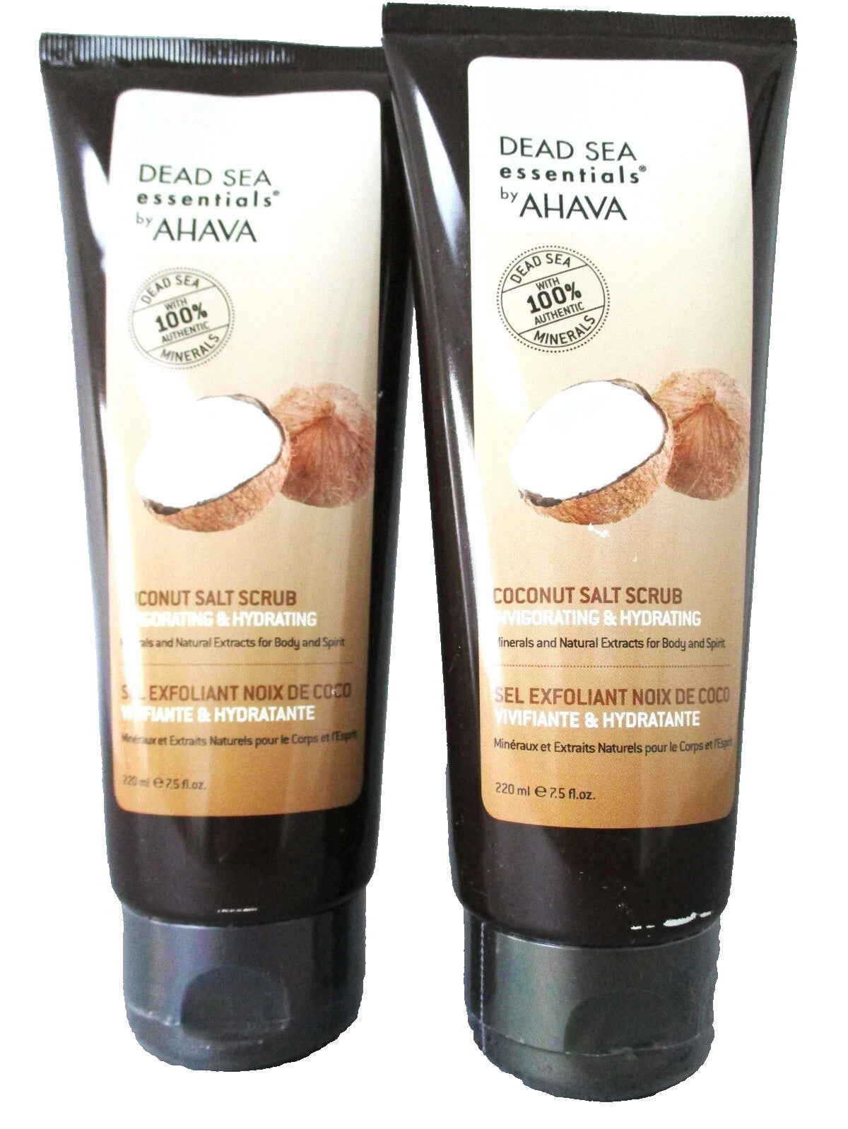 Lot of 2 AHAVA Dead Sea Essentials Coconut Salt Scrub 7.5 oz Each