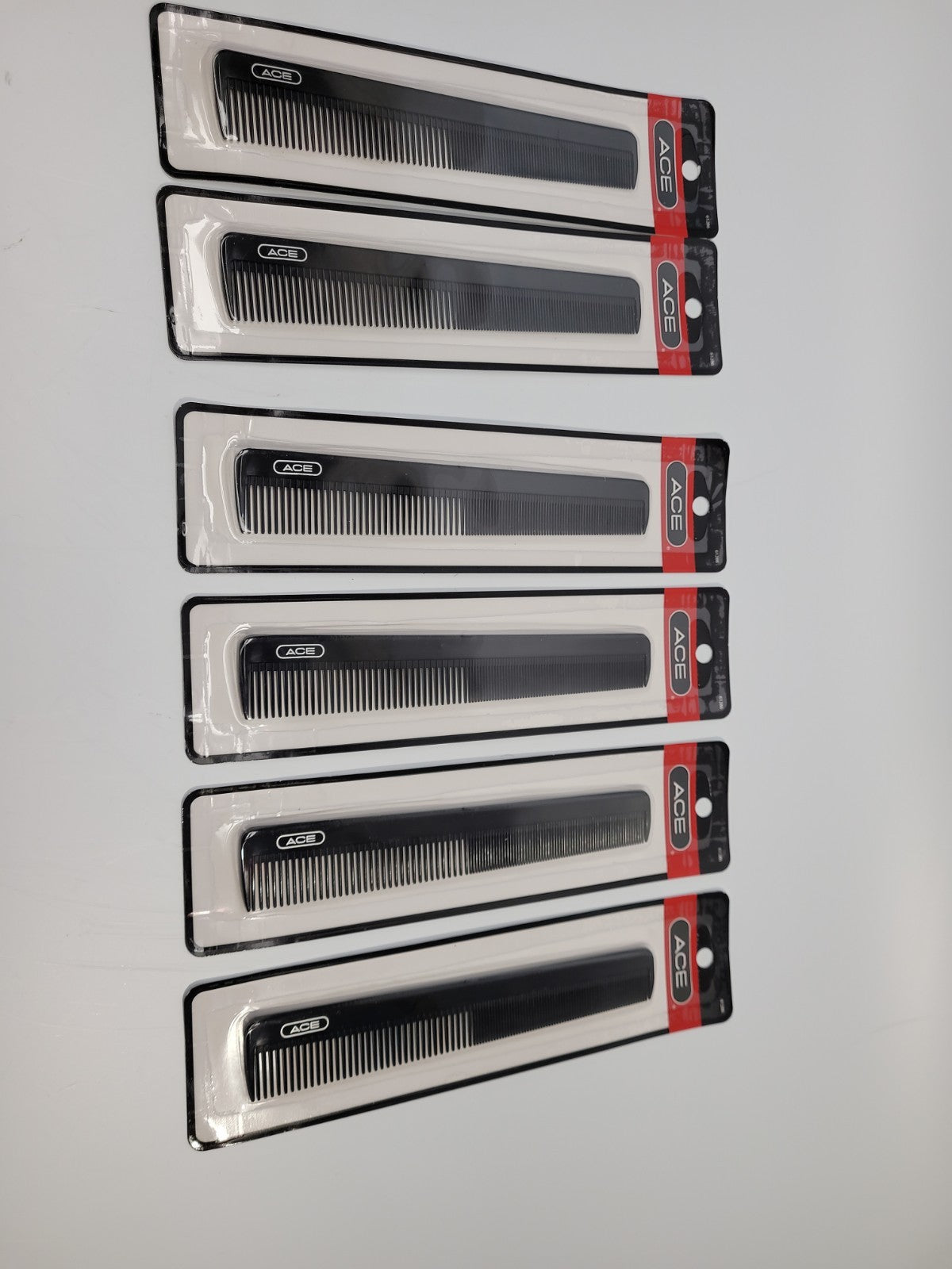 All Purpose Hair Comb Set - 6 Black Styling Combs for All Hair Types