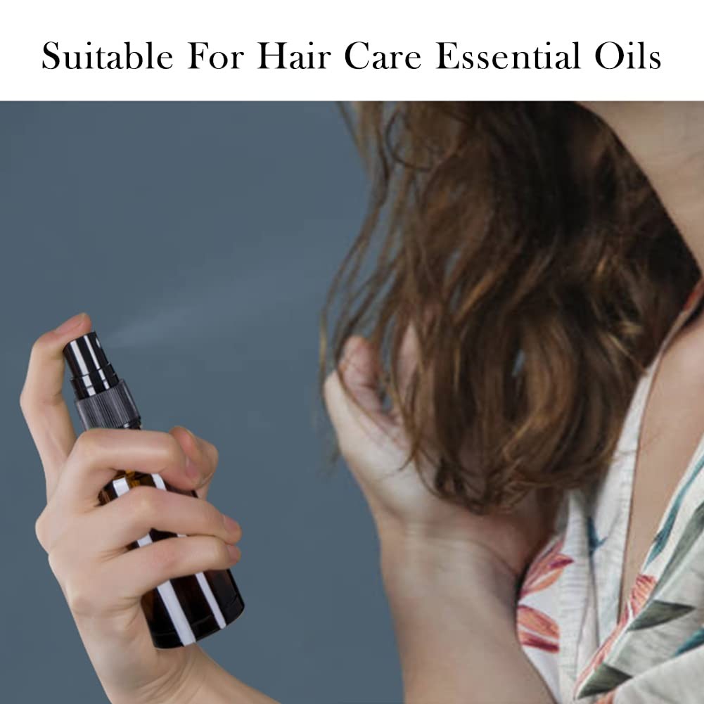 2oz Amber Glass Spray Bottles Set for Essential Oils - 18 Pack