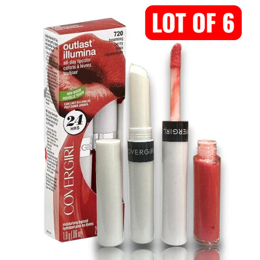 Lipstick Set - Outlast 24HR Lip Color in Beaming Berry, Lot of 6