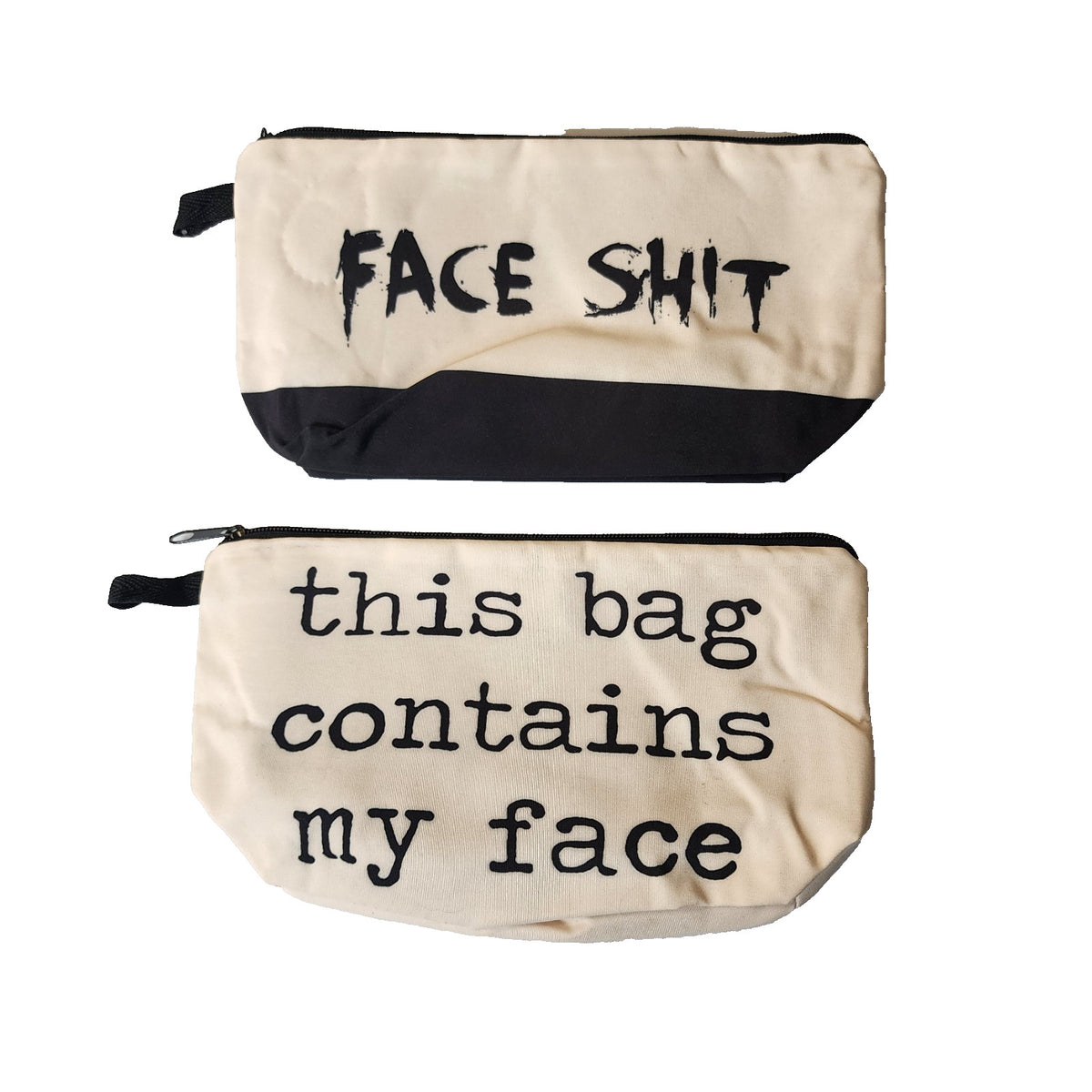 Small Zipper Makeup Bags 2-Pack - Compact Storage Organizer