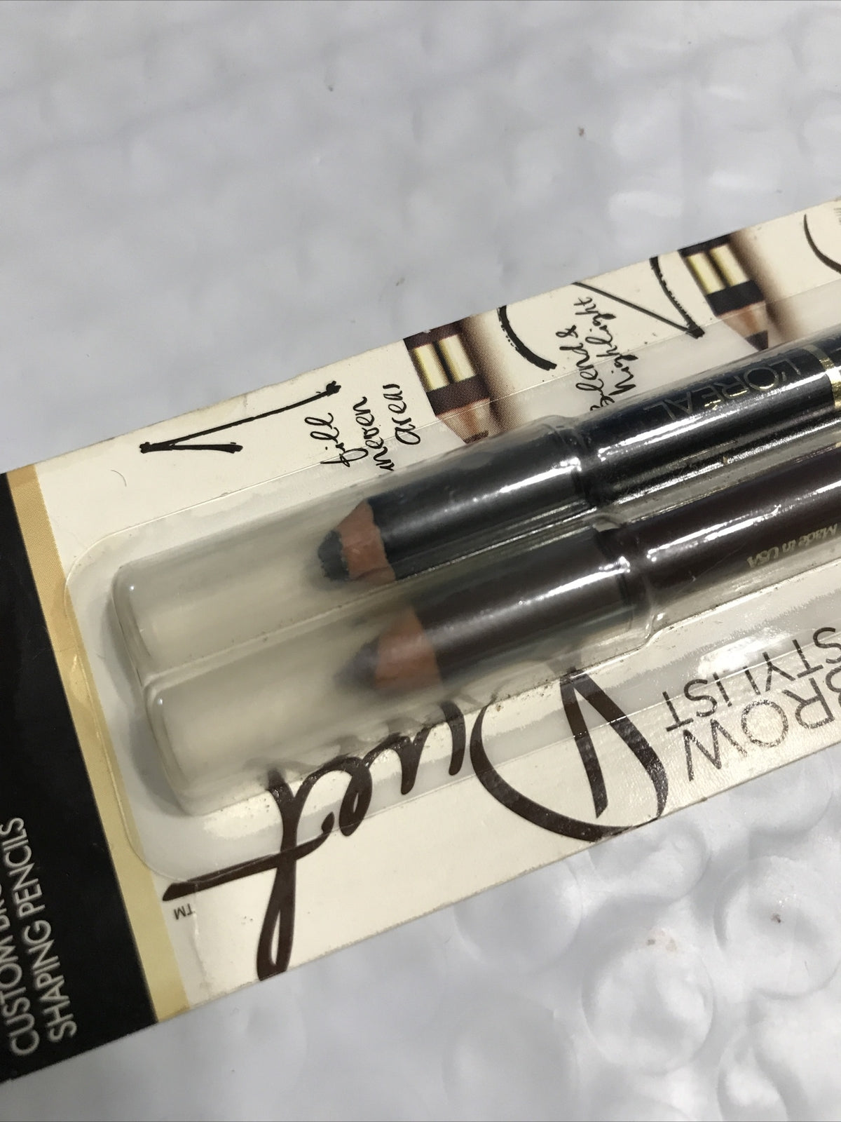 Loreal Brow Stylist Duet 330 Black Brown Eyebrow Pencils - 2 Pack, Sealed