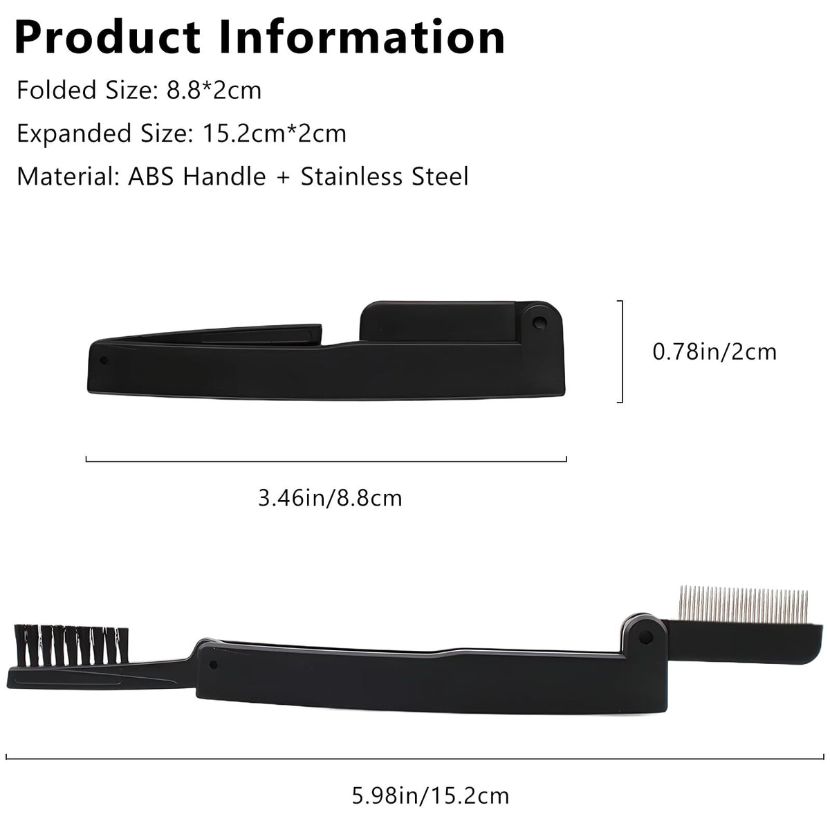 Dual-Sided Folding Mascara and Eyebrow Grooming Brush | Lash Separator & Brow Comb