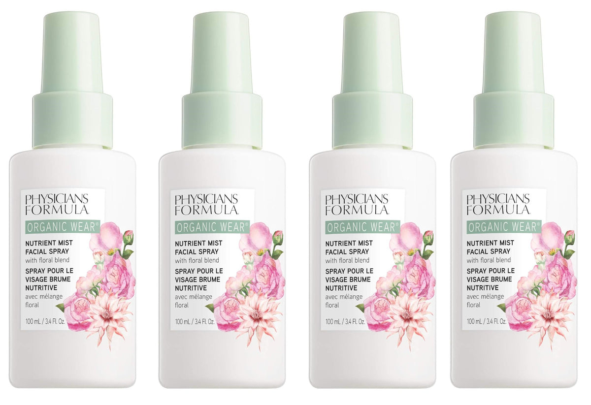 Organic Facial Mist Spray - Hydrating & Nourishing Skin Care, 3.4 oz Pack of 4