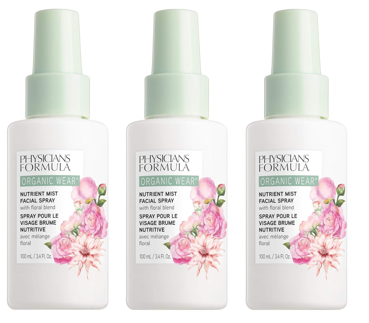 Organic Facial Mist Spray - Hydrating Skin Care, 3.4 oz Pack of 3