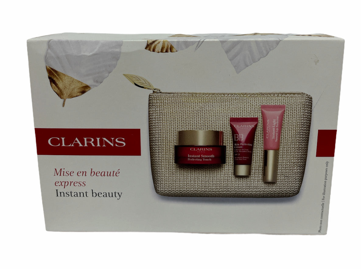 Clarins Instant Light Travel Skincare and Lip Perfector Set